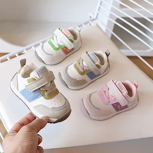 Scarpe da Camminata per Neonati Suola Morbida Sneakers per Bambini Antiscivolo in Pelle Microfibra Scarpe per Primi Passi