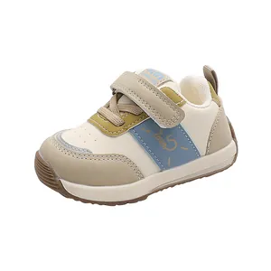 Scarpe primi passi bambino con suola morbida antiscivolo e chiusura a strappo comoda