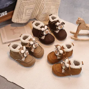 Winter baby bunny boots with warm fleece lining and suede finish in three earthy colors