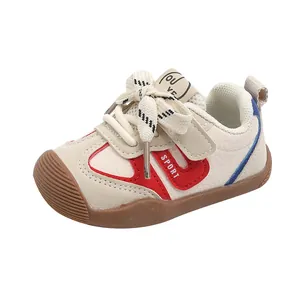 Infant sports walking shoes with anti-slip rubber soles and breathable mesh upper