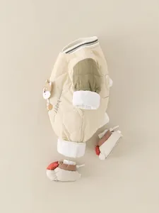 Niedlicher Baby-Baumwoll-Strampler mit Cartoon-Stickerei und passenden Schuhen