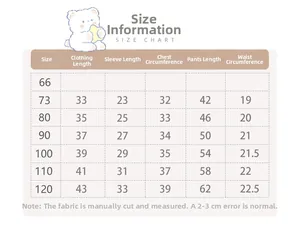 Detaillierte Größentabelle für Baby-Jungen-Fleece-Set mit Brust- und Längenmaßen