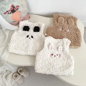 Gilets mignons en polaire pour tout-petits avec motifs panda, lapin et ours en peluche