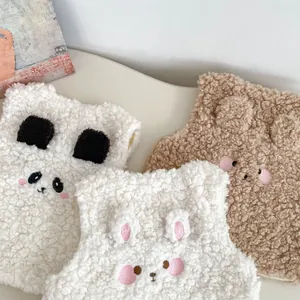 Gilets d'hiver épais en polaire pour enfants avec motifs panda, lapin et ours mignons