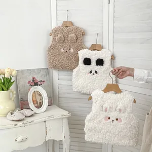 Détails de gilets en polaire pelucheuse pour bébés avec oreilles d'ours et de lapin