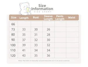Size chart for winter fleece thermal kid shirt with sleeve and length measurements