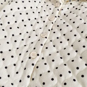 Quilted polka dot corduroy winter jacket for toddlers with warm fleece lining