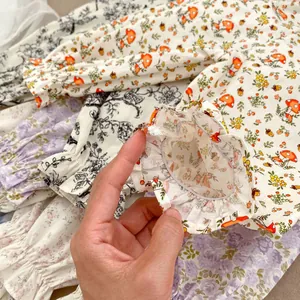 Pantalon fleuri léger pour filles en coton respirant avec poignets élastiques confort
