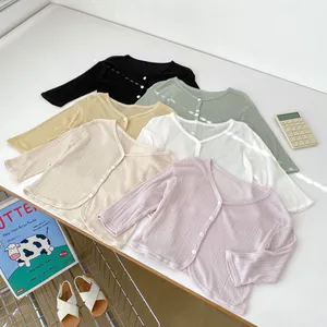 Cardigan in maglia leggera e traspirante per neonati in sei colori estivi