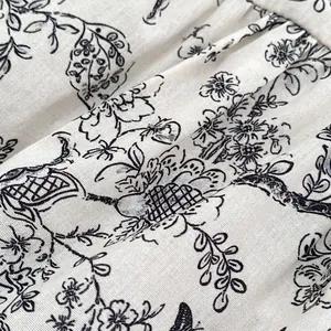 Floral print baby girl summer bodysuit with traditional Chinese frog button and gathers