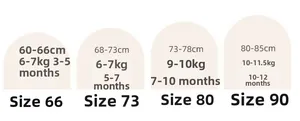 Size guide for girls bow ruffle knit sweater for ages 3-12 months and 60-85cm height