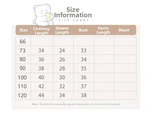 Size chart for boys hooded fleece jacket with detailed length and chest measurements