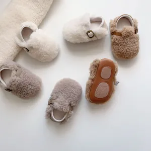 Modische Baby Plüschschuhe Herbst Winter Baby Weiche Sohle Rutschfeste Warme Lauflernschuhe Kunstwollschuhe Für Jungen Mädchen