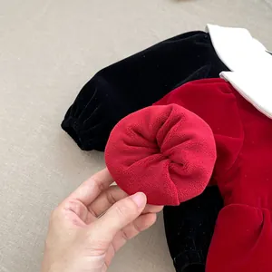 Baby girl winter fleece bodysuit with velvet finish and warm lamb wool lining