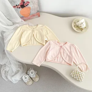 Baby girl summer dress set with knit cardigan, lace shoes and elegant accessories