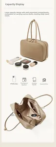 Detailed view of the leather bowling bag interior showing pockets and daily essentials