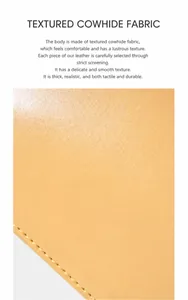 Detailed macro view of textured yellow cowhide leather with gold stitching on shoulder bag