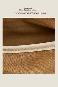Détail de la doublure marron épaisse résistante à l'usure avec coutures de précision