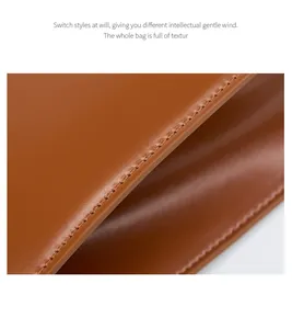 Vue détaillée de la texture du cuir caramel et des coutures précises sur le sac cabas