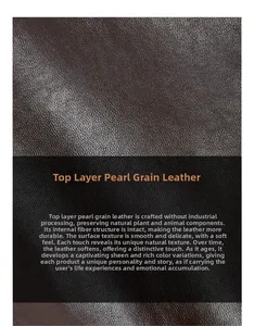 Macro shot of high-quality vegetable-tanned cowhide with luxury pebbled grain texture