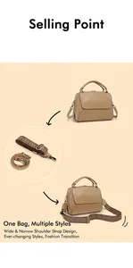Detail der Boston Bag mit auswechselbarem Leder- und Ethno-Breitbandschultergurt