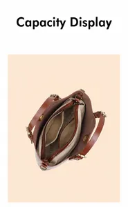 Struttura interna della borsa tote in pelle marrone con scomparti e chiusura magnetica