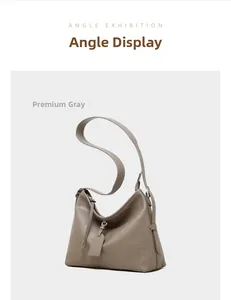 Detailed angle exhibition of premium grey leather tote bag with matte texture finish