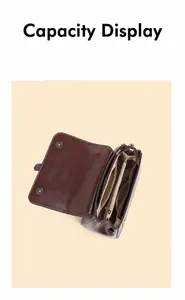 Internal structure of the brown leather handbag showing large capacity and zipper pocket