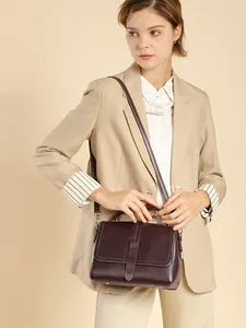 Classic deep burgundy leather tote bag with adjustable strap for commuting
