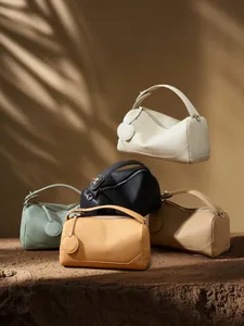 Borse Boston minimaliste in pelle bovina in cinque colori su base di pietra pregiata