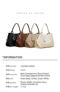 Détail de la structure interne du sac en cuir avec compartiments et sangle d'épaule