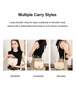 Leather crescent bag in cream white showing handbag, shoulder and crossbody styles