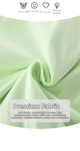 Close-up of soft green Grade A cotton fabric texture for summer baby rompers