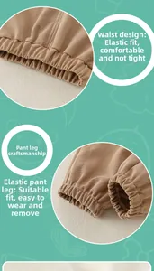 Détail du pantalon kaki pour enfant avec mesh respirant et taille élastique