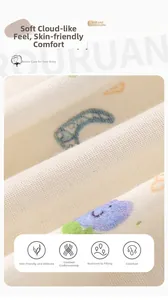 Macro shot of breathable ultra-thin cotton fabric with cute dinosaur patterns for baby clothing