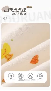 Détail du tissu en gaze de coton doux pour bébé avec motif de canard jaune