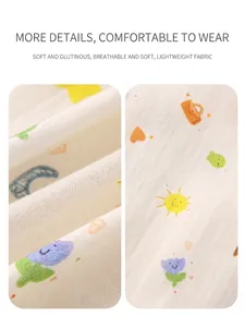 Breathable ultra-thin cotton baby romper with cute colorful cartoon prints for summer