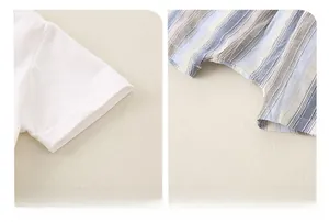 Détails des poignets en coton doux et de l'entrejambe large sur l'ensemble d'été bébé