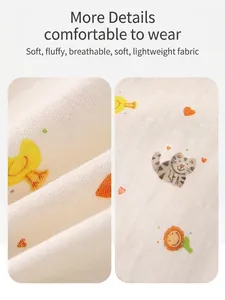 Pyjamas pour bébé en gaze de coton respirante avec motifs mignons de canards et de chats