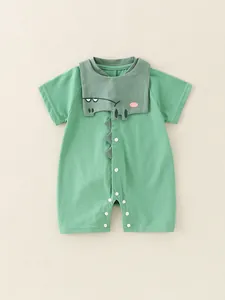 Baby Boy Summer Cartoon Dinosaur Romper Cotton Short Sleeve Crocodile Jumpsuit One Piece Infant Outfit For Newborn Clothes