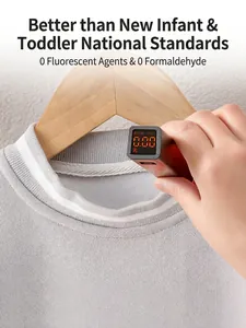 Baby spring knitwear safety test showing zero fluorescence and formaldehyde-free fabric