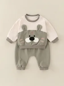 Baby Boy Tiger Pattern Cotton Long Sleeve Sweatshirt And Pants Outfit Kids Cute Cartoon Spring Autumn Clothes