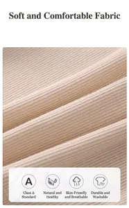 Detailed macro view of soft ribbed knit fabric with Class A certified skin-friendly texture