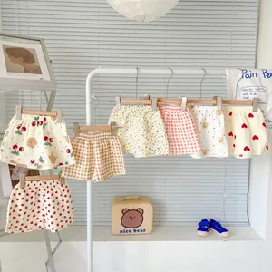 Breathable cotton gauze summer shorts for infants and toddlers with various cute floral patterns