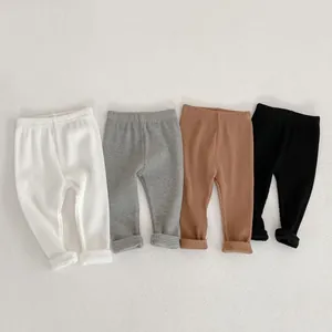 Korean Style Baby Ribbed Leggings Soft Cotton Striped Pants For Infants Toddlers Spring Autumn Comfortable Casual Bottoms