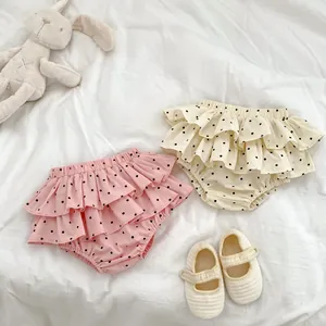 Baby Girl Polka Dot Ruffle Bloomers Cotton Skirt Pants Summer Infant Diaper Cover Shorts Toddler Breathable Cute Bottoms