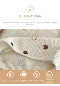 Detail showing waffle fabric texture with bear print and Class A pure cotton lining