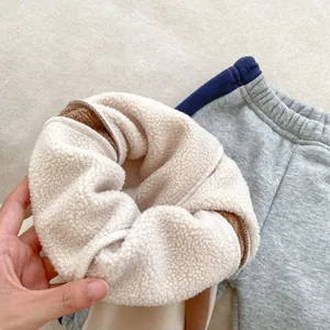 Fleece lined grey winter trousers for kids with soft thermal inner lining detail