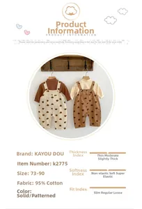 Details zum Baby-Set aus 95% Baumwolle mit Bären-Latzhose und weichem Stoffindex