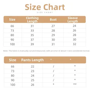 Size chart for baby girl long sleeve top and lace bow bloomer set with measurements